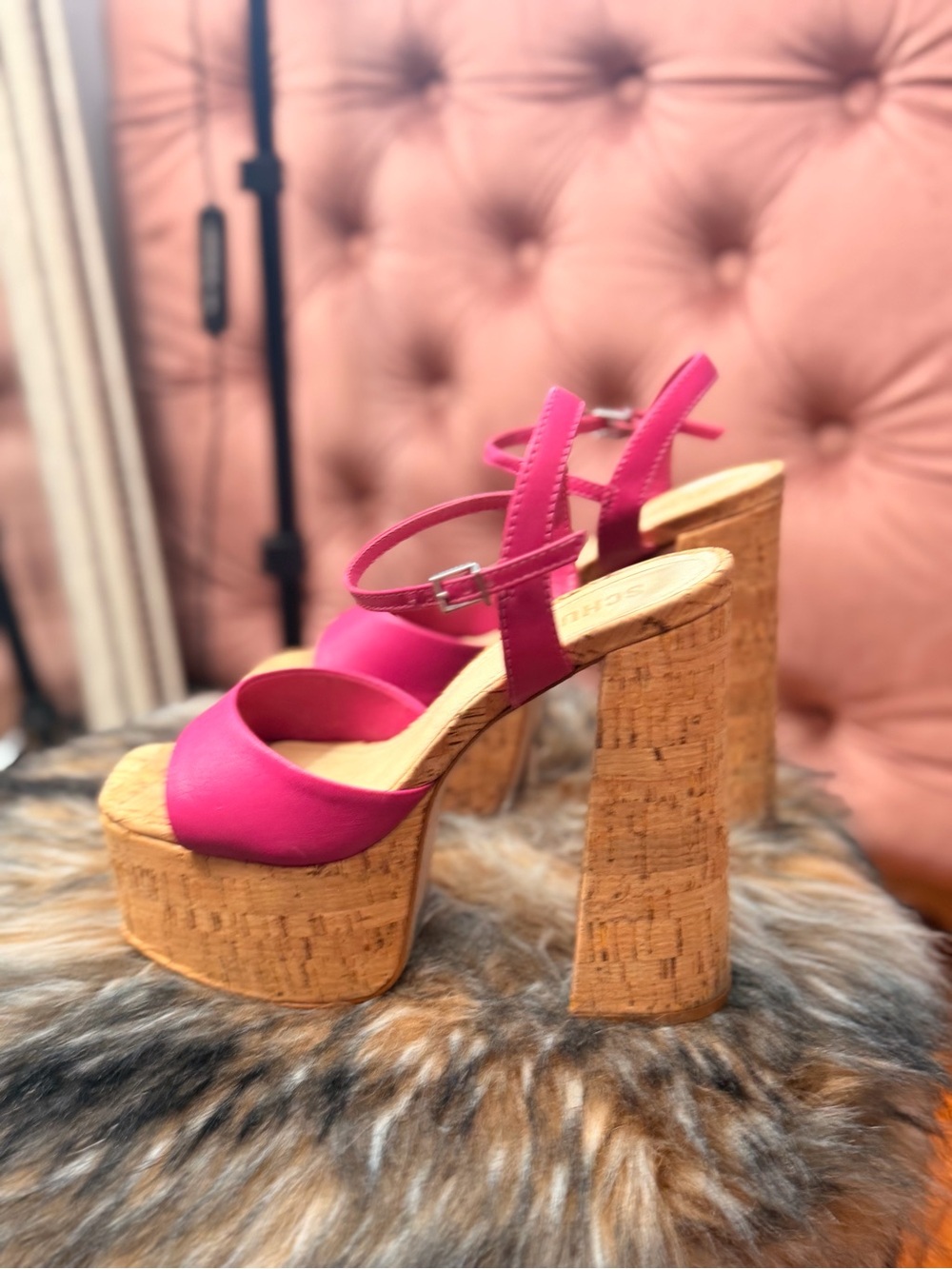 SHUTZ nwt bright fushia pink and cortz platform heals - Picture 5 of 10